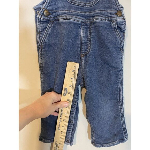 Carhartt Denim Overalls Bib Size 24M Toddler  Baby Infant Soft Stretch Blue Jean - Picture 5 of 8